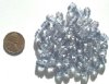 50 9x6mm Crystal Blue Lustre Ridged Oval Nuggets 